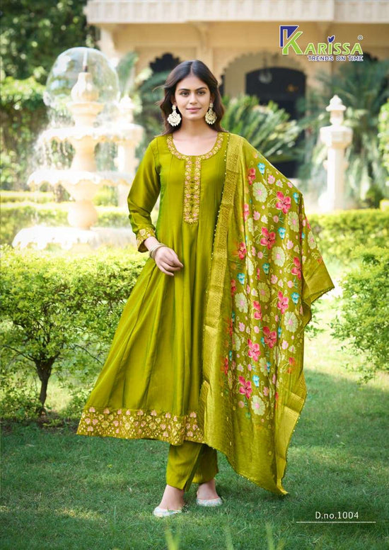 Karissa Satrangi Vichitra Silk Dress Material - Amrah Wholesale