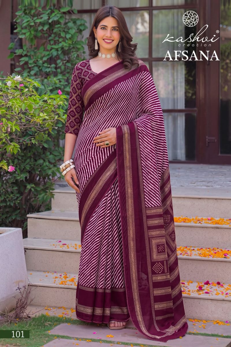 Kashvi Afsana Vol 1 Dull Moss Lehariya Printed Saree Wholesale - Amrah Wholesale