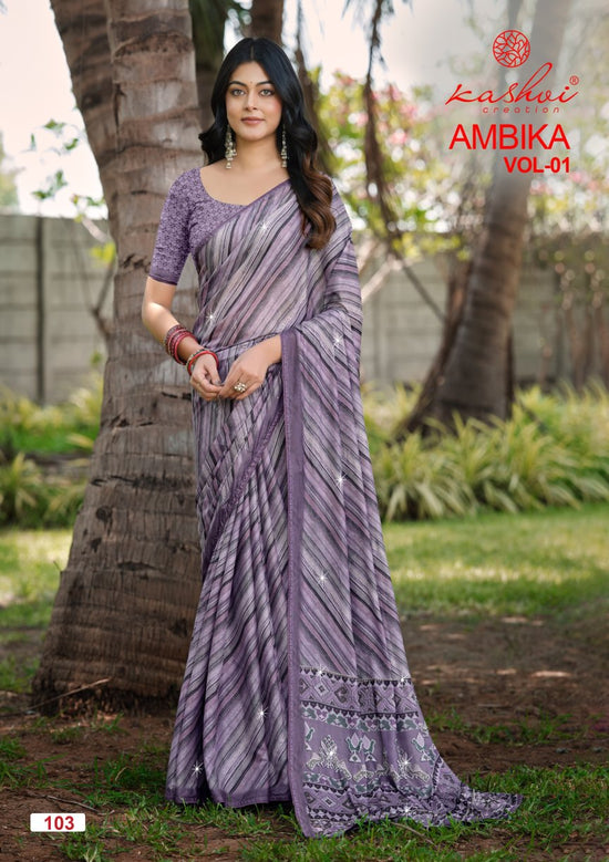 Kashvi Ambika Vol 1 Chocolate Digital Printed Saree