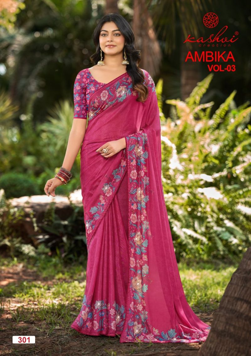Kashvi Creation Ambika Vol 3 Chocolate Digital Print Saree