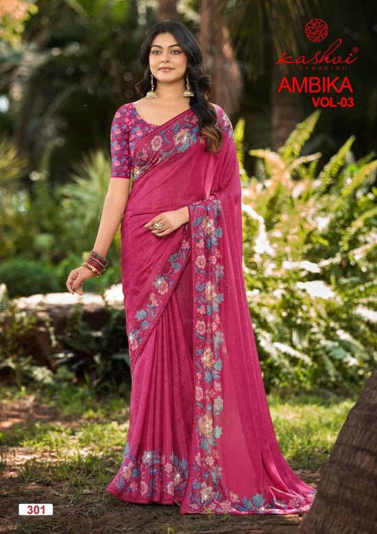 Kashvi Creation Ambika Vol 3 Chocolate Digital Print Saree