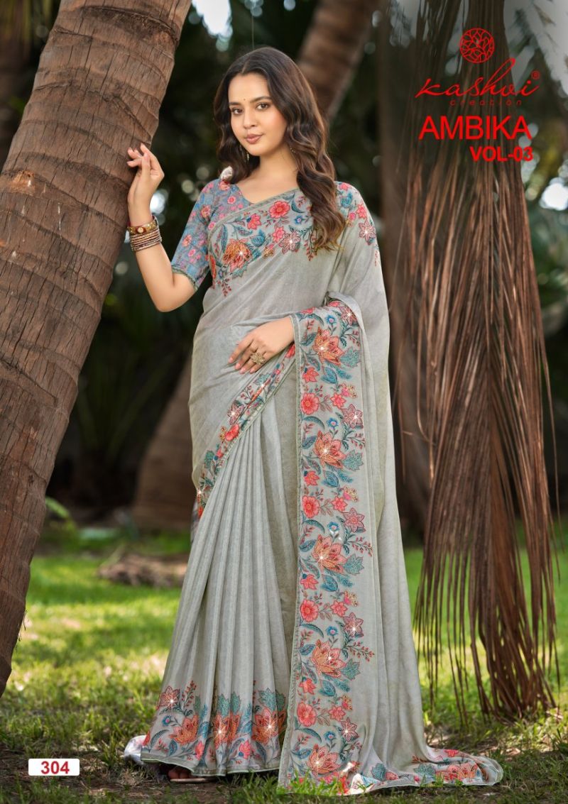 Kashvi Creation Ambika Vol 3 Chocolate Digital Print Saree
