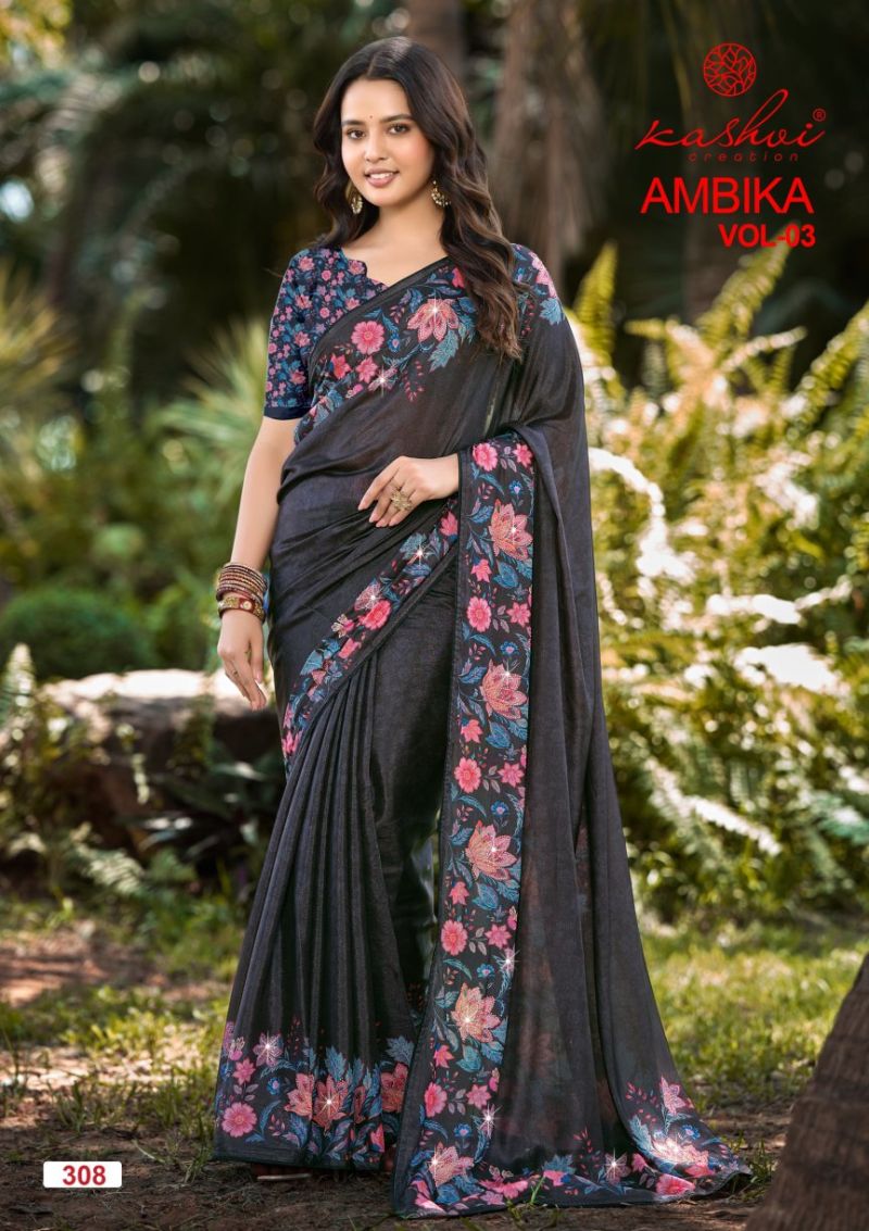 Kashvi Creation Ambika Vol 3 Chocolate Digital Print Saree