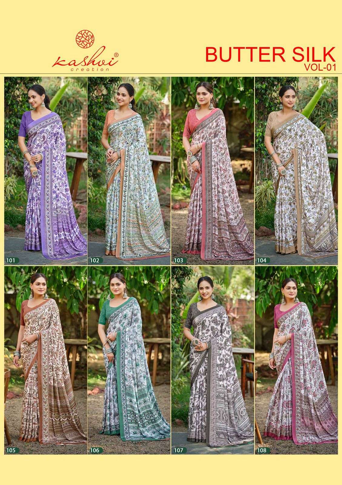 Kashvi Creation Butter Silk Vol 1 Silk Crepe Saree