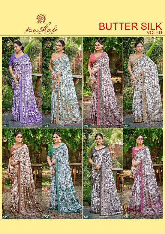 Kashvi Creation Butter Silk Vol 1 Silk Crepe Saree