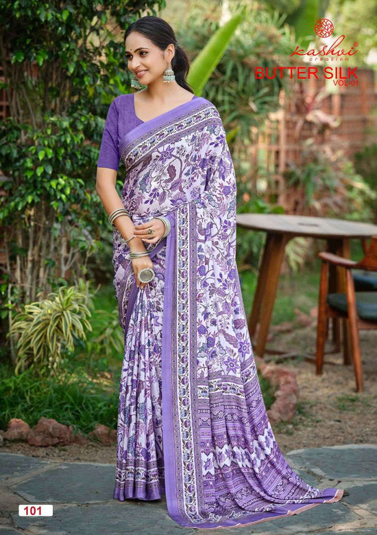 Kashvi Creation Butter Silk Vol 1 Silk Crepe Saree