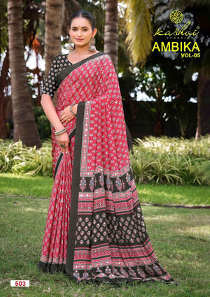 Kashvi Creation Ambika Vol 5 Crepe Silk Mirror Work Saree