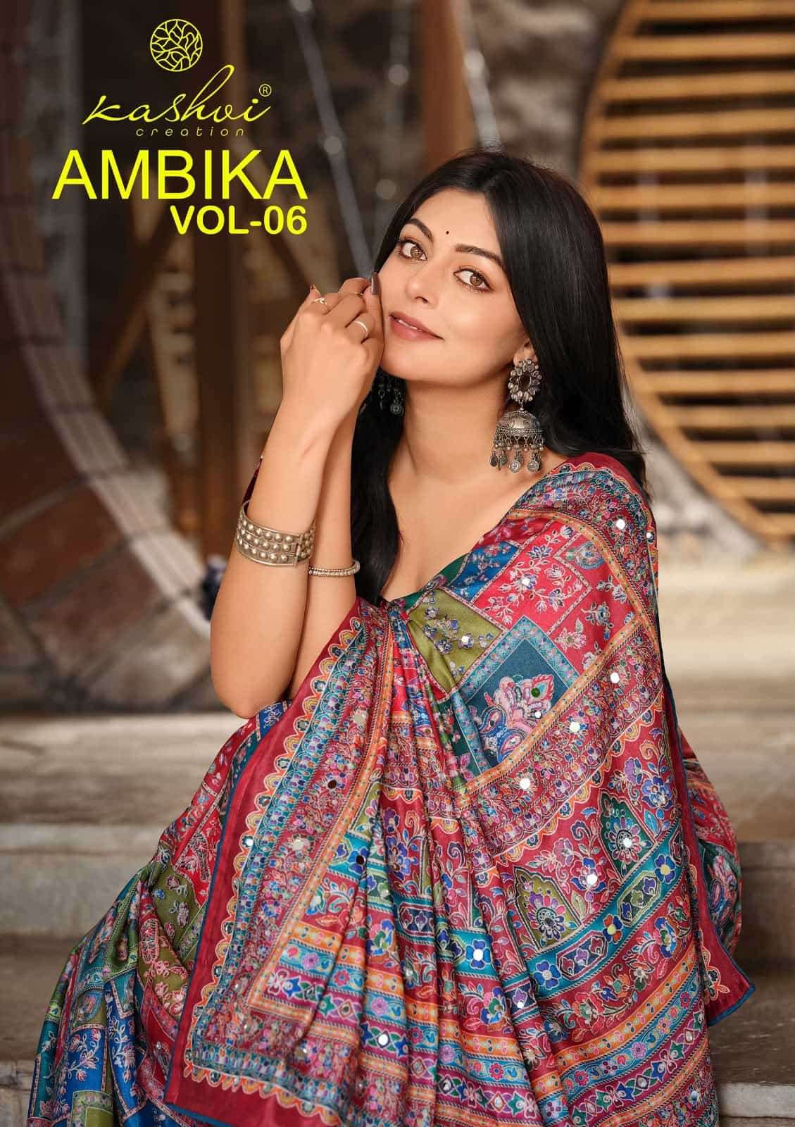 Kashvi Creation Ambika Vol 6 Chocolate Digital Print Saree Collection