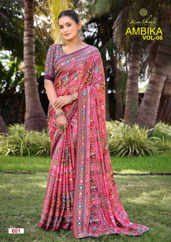 Kashvi Creation Ambika Vol 6 Chocolate Digital Print Saree Collection