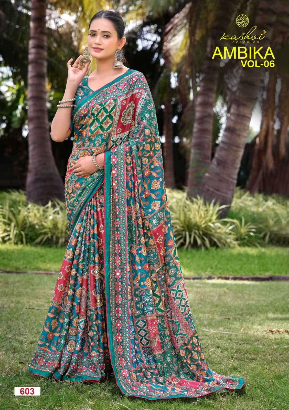Kashvi Creation Ambika Vol 6 Chocolate Digital Print Saree Collection