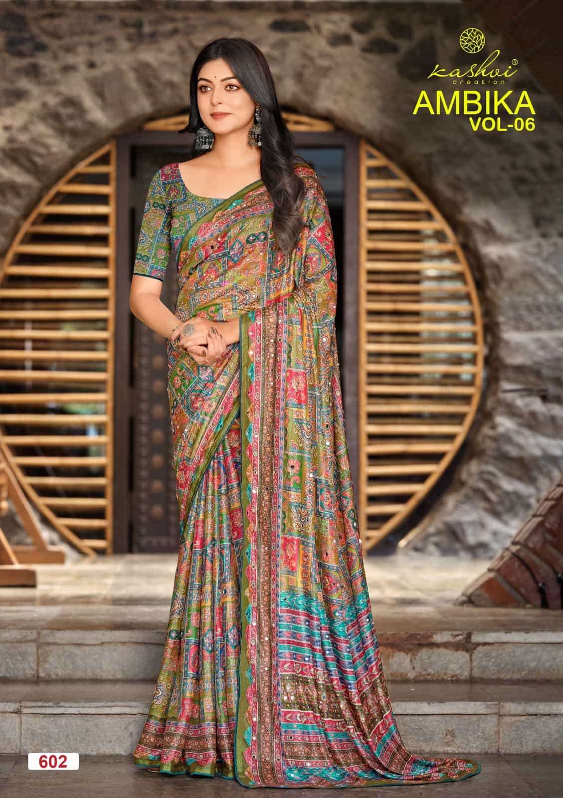 Kashvi Creation Ambika Vol 6 Chocolate Digital Print Saree Collection