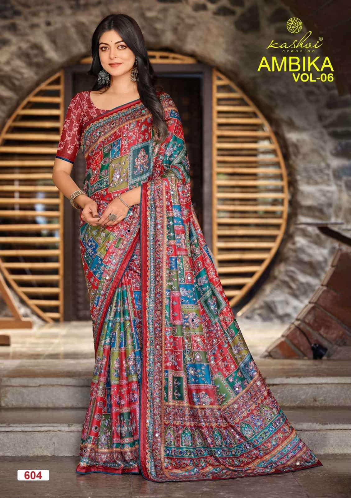Kashvi Creation Ambika Vol 6 Chocolate Digital Print Saree Collection
