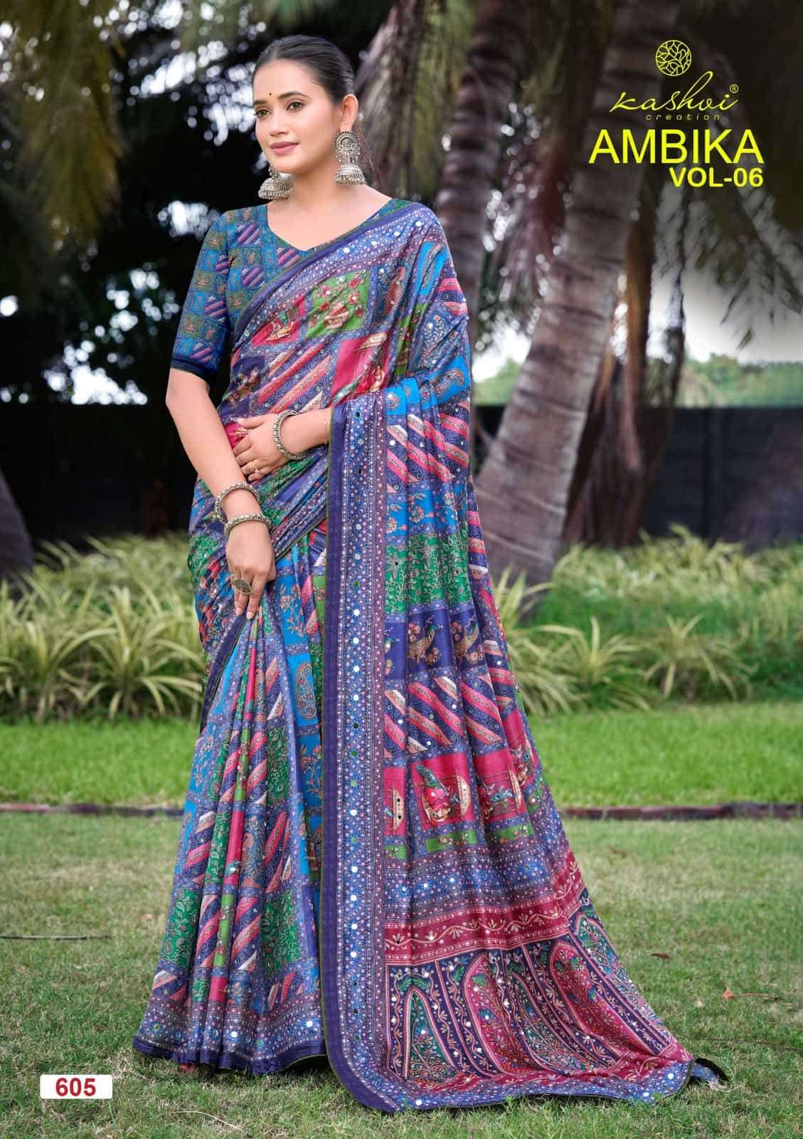 Kashvi Creation Ambika Vol 6 Chocolate Digital Print Saree Collection