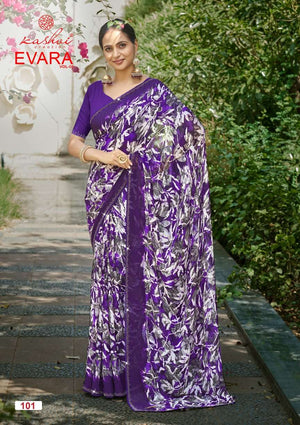 Kashvi Creation Evara Vol 1 Georgette Embroidery Border Saree