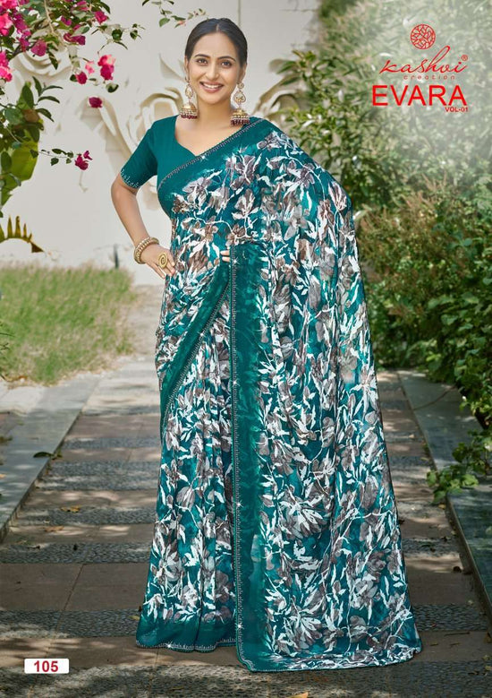 Kashvi Creation Evara Vol 1 Georgette Embroidery Border Saree