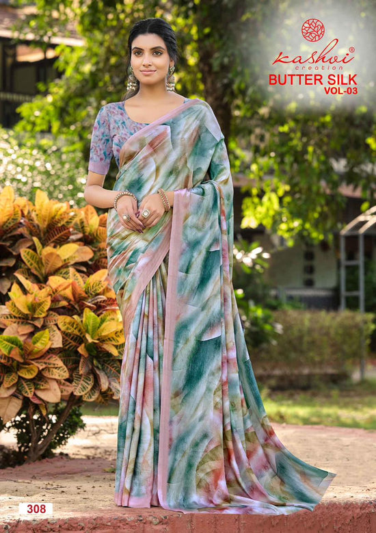 Kashvi Creation Kashvi Butter Silk Vol 3 Silk Crape Digital Printed Saree - Amrah Wholesale
