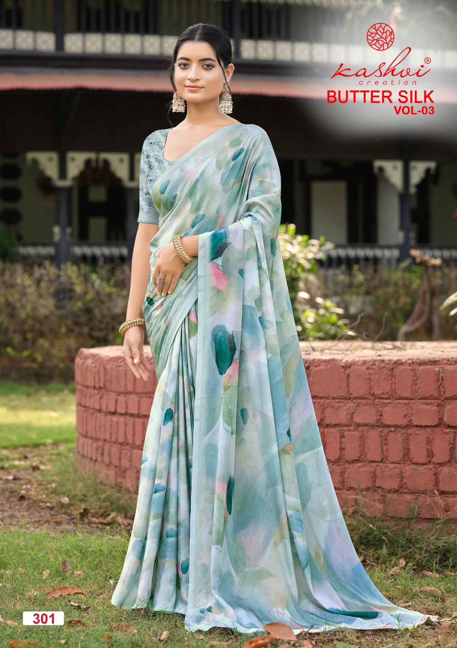 Kashvi Creation Kashvi Butter Silk Vol 3 Silk Crape Digital Printed Saree - Amrah Wholesale