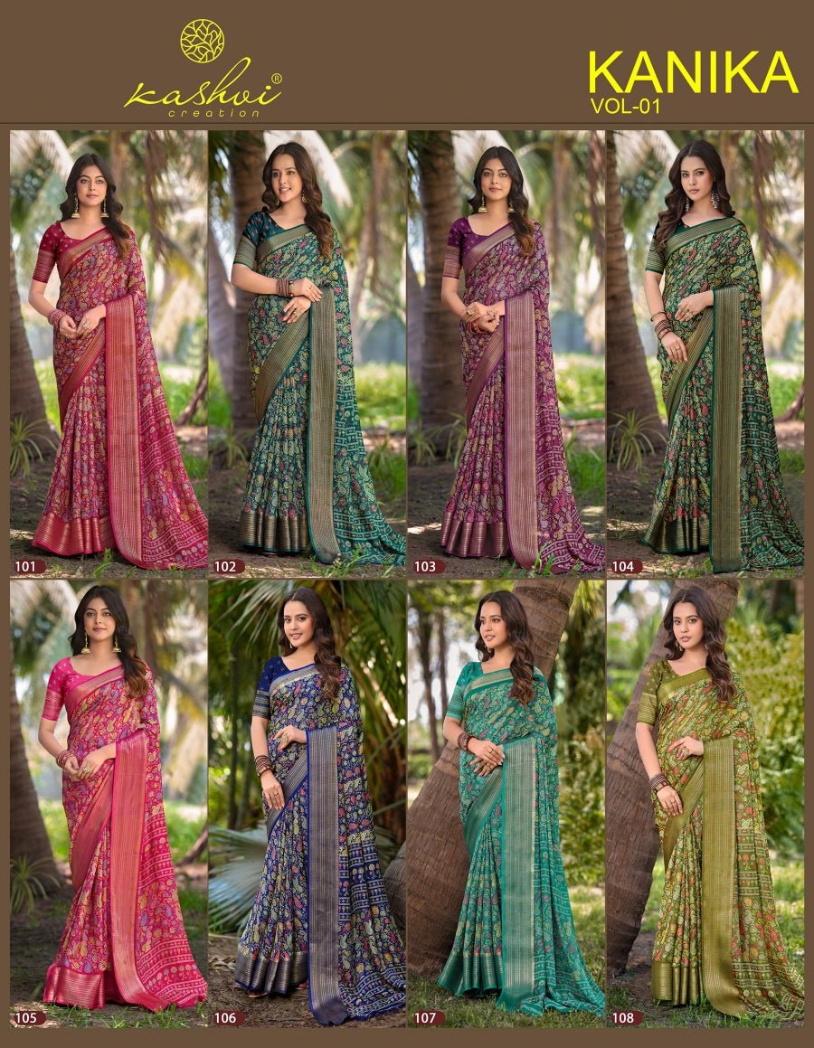 Kashvi Creation Kashvi Kanika Vol 1 Marshmello Silk Saree - Amrah Wholesale