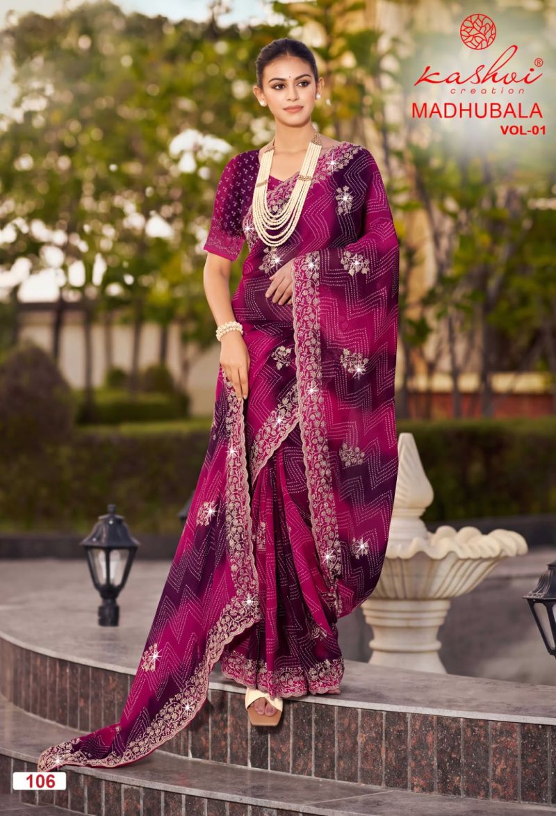 Kashvi Creation Kashvi Madhubala Vol 1 Chiffon Saree