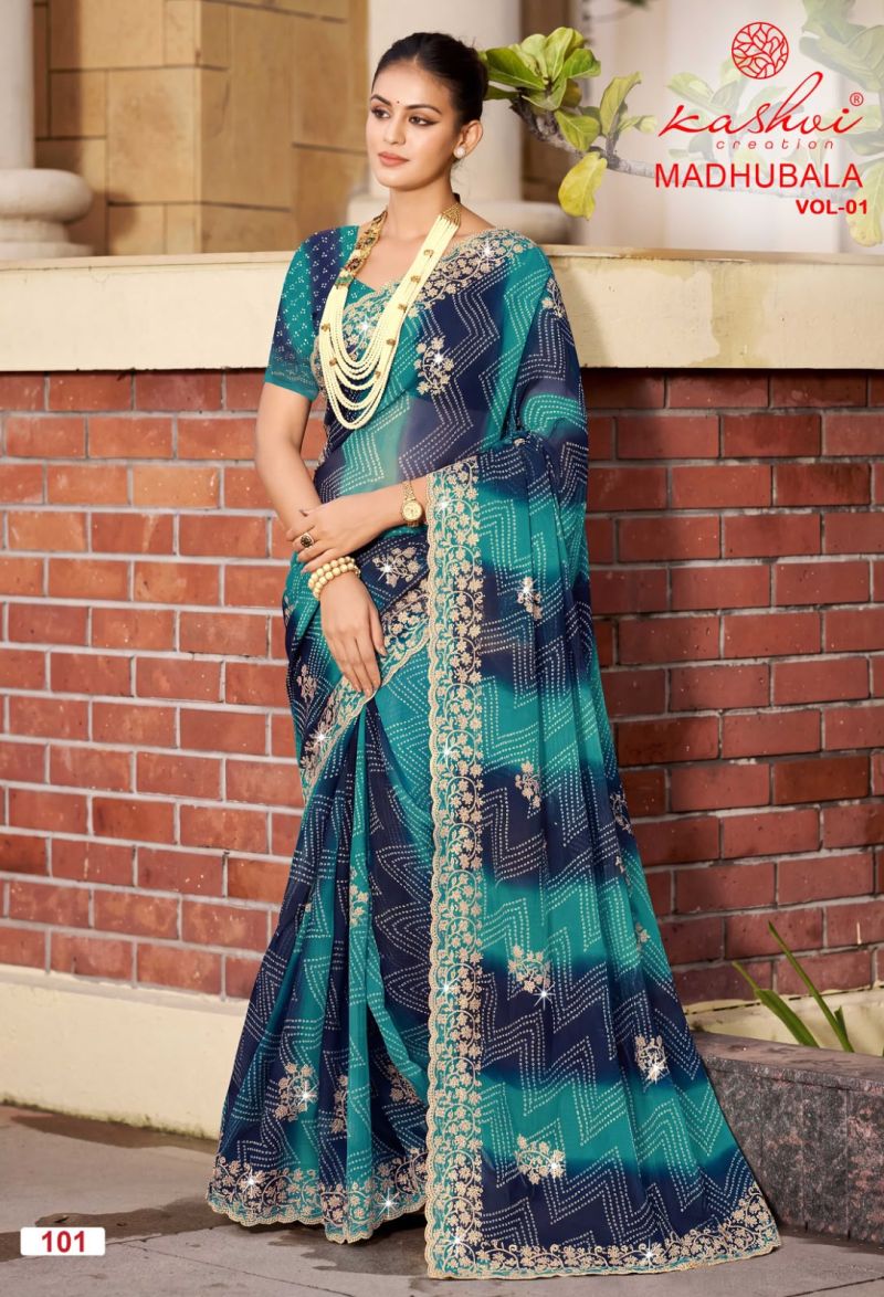 Kashvi Creation Kashvi Madhubala Vol 1 Chiffon Saree