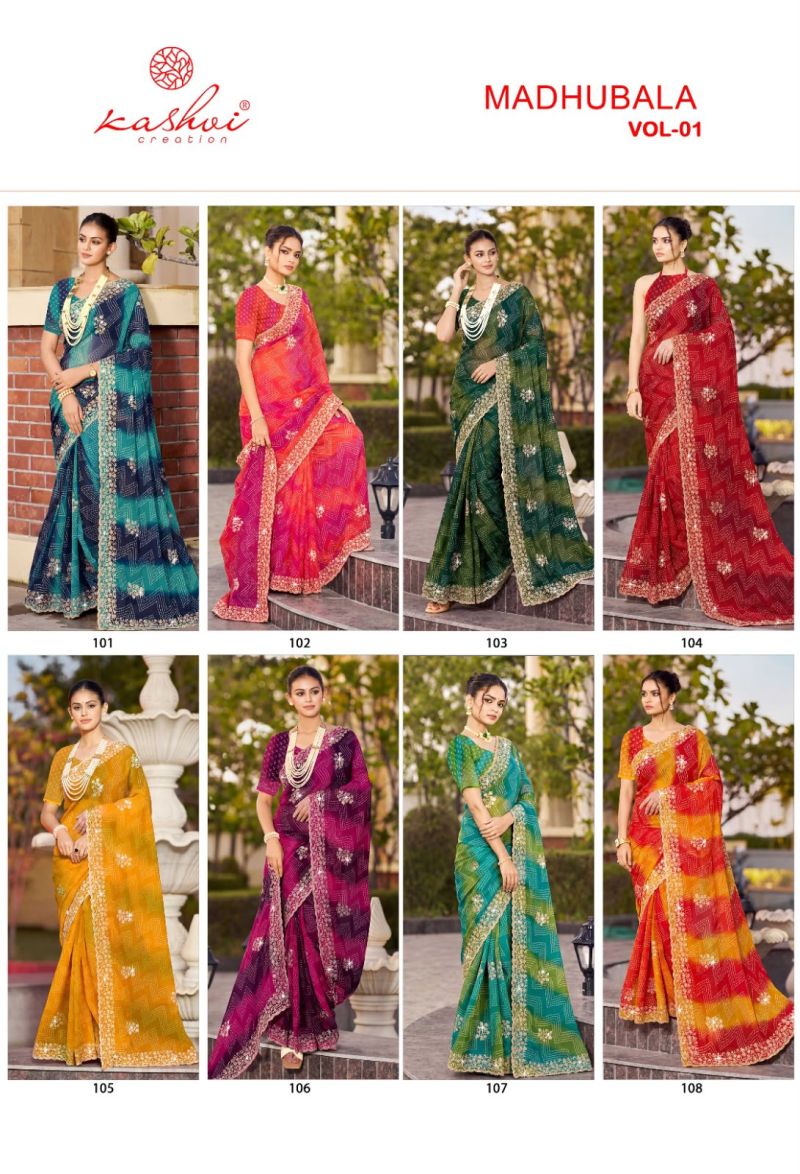 Kashvi Creation Kashvi Madhubala Vol 1 Chiffon Saree