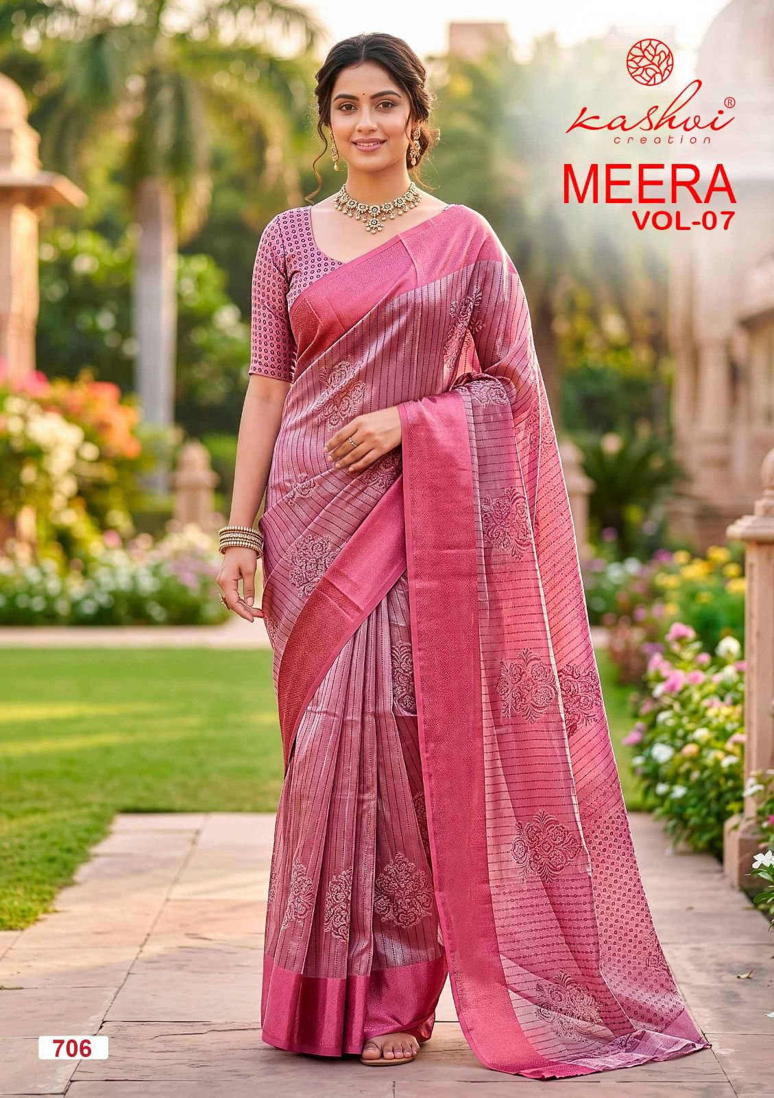 Kashvi Creation Kashvi Meera Vol 7 Brasso Saree - Amrah Wholesale
