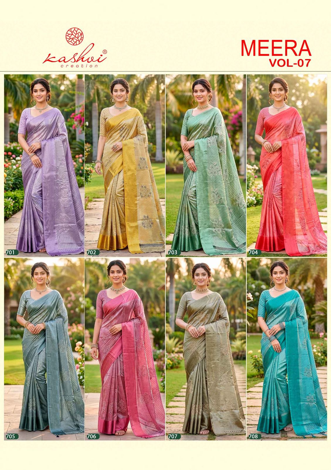 Kashvi Creation Kashvi Meera Vol 7 Brasso Saree - Amrah Wholesale