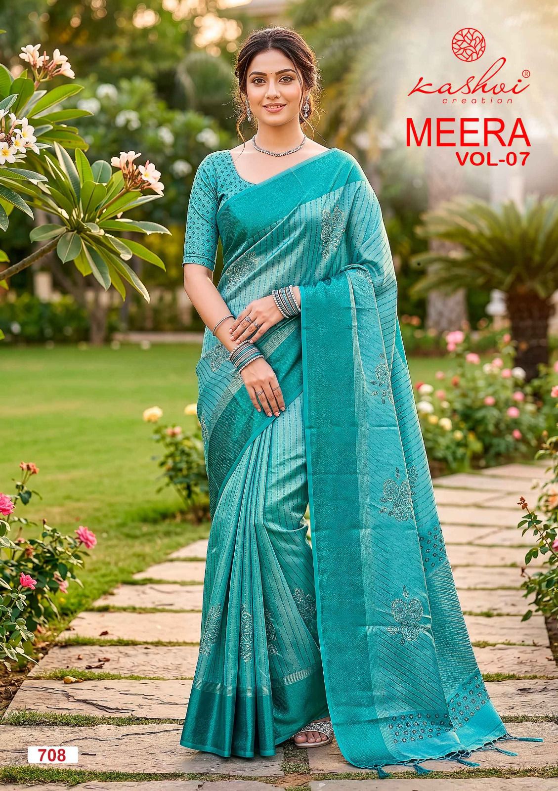 Kashvi Creation Kashvi Meera Vol 7 Brasso Saree - Amrah Wholesale