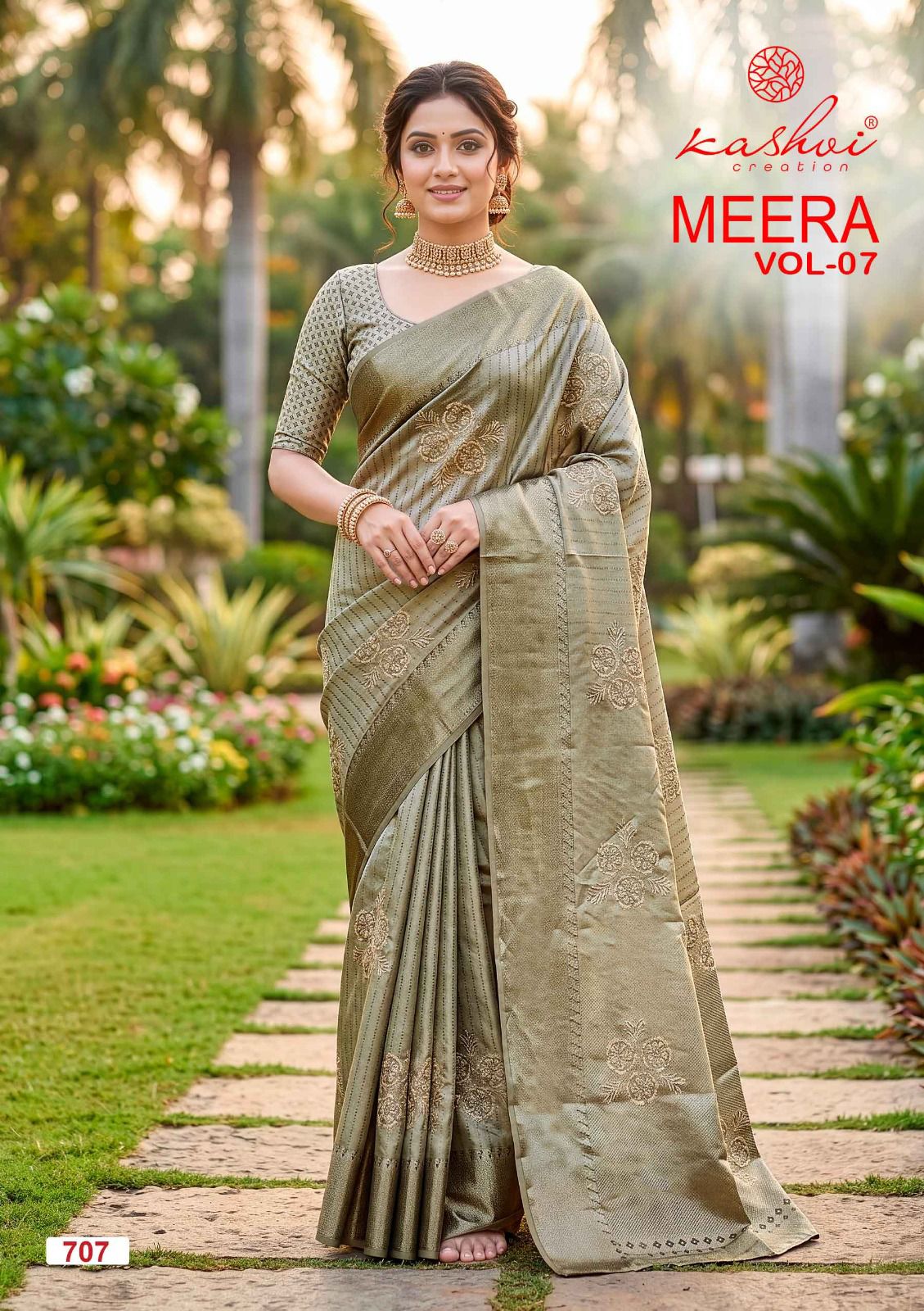 Kashvi Creation Kashvi Meera Vol 7 Brasso Saree - Amrah Wholesale