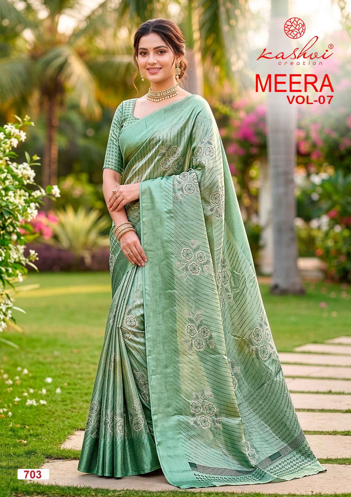 Kashvi Creation Kashvi Meera Vol 7 Brasso Saree - Amrah Wholesale
