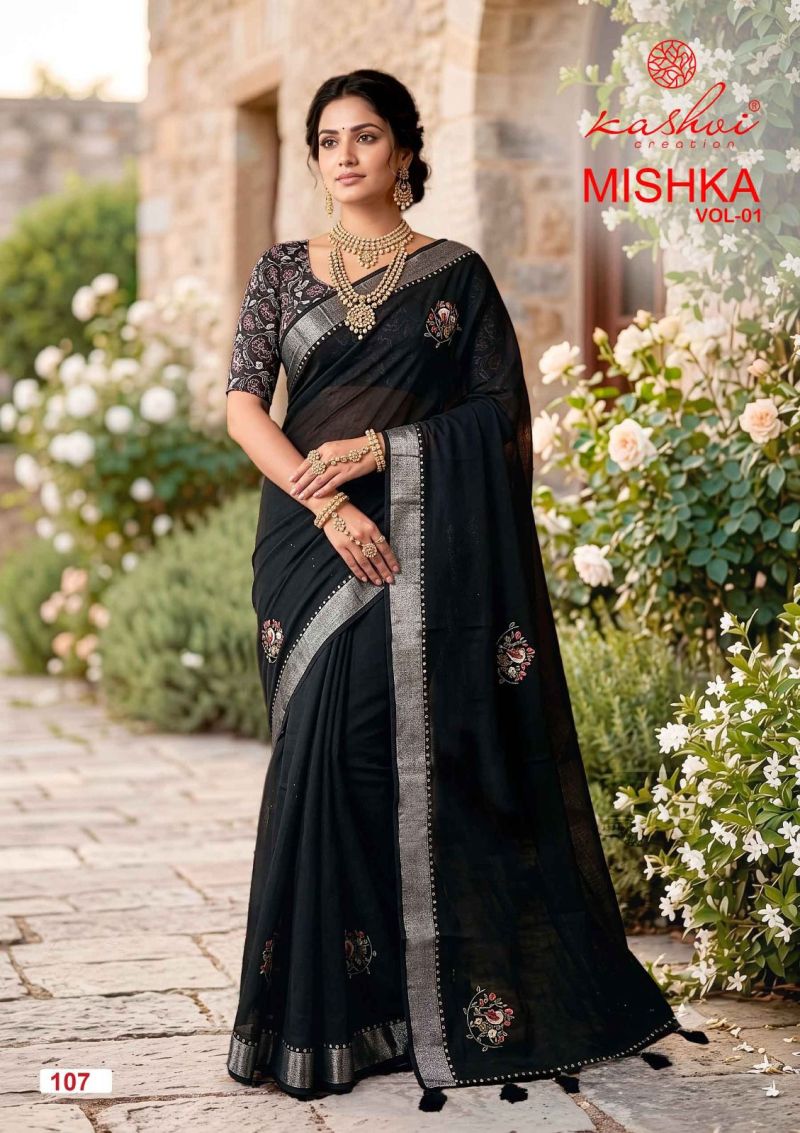 Kashvi Creation Kashvi Mishka Vol 1 Linen Silk Saree - Amrah Wholesale
