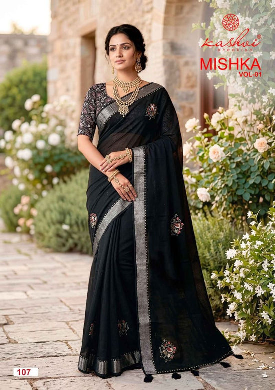 Kashvi Creation Kashvi Mishka Vol 1 Linen Silk Saree - Amrah Wholesale