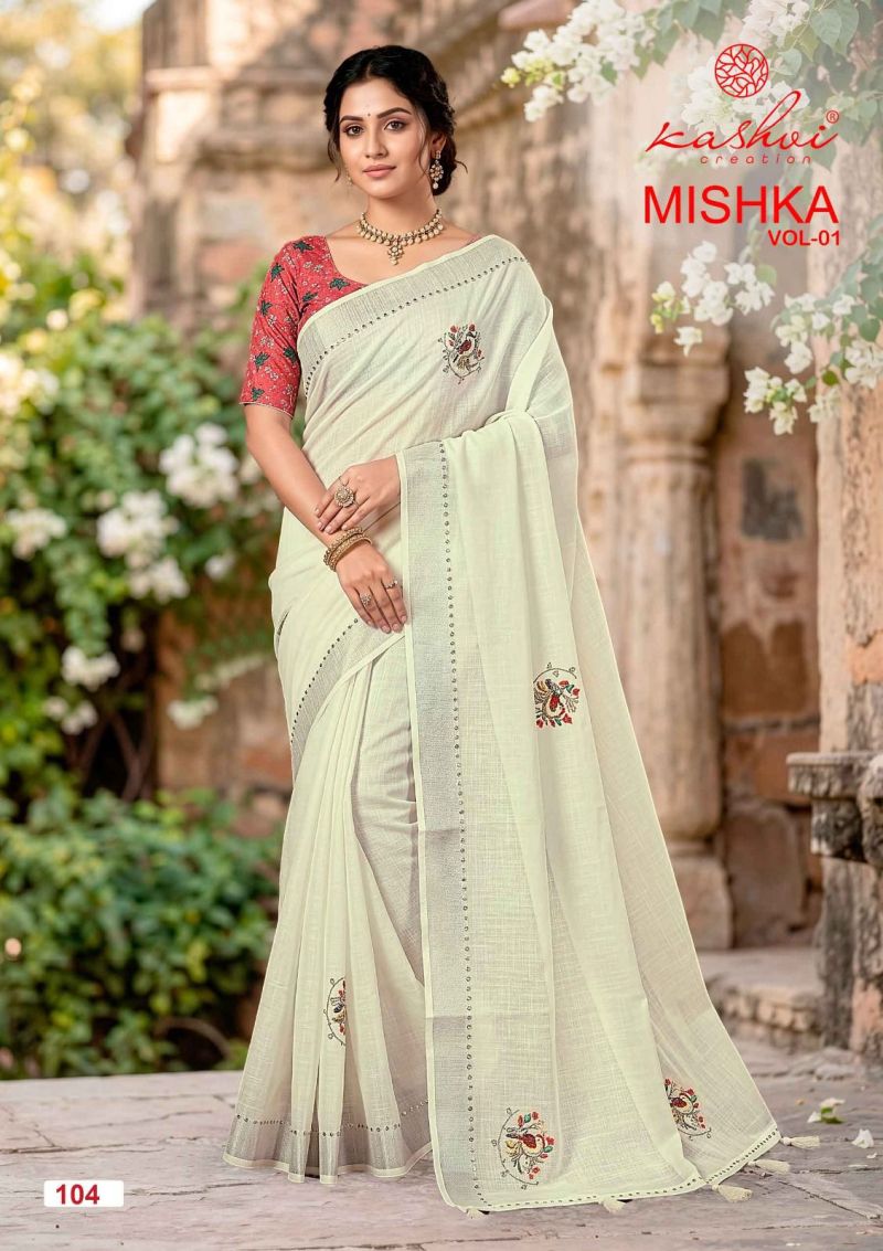Kashvi Creation Kashvi Mishka Vol 1 Linen Silk Saree - Amrah Wholesale