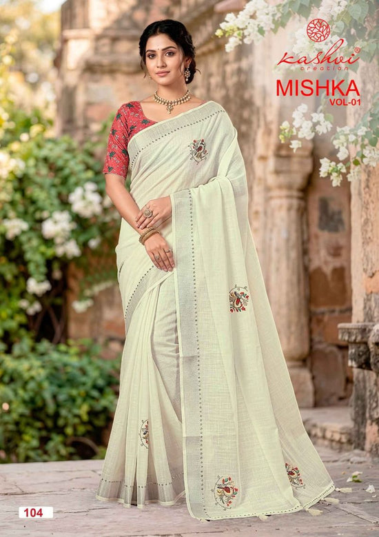 Kashvi Creation Kashvi Mishka Vol 1 Linen Silk Saree - Amrah Wholesale