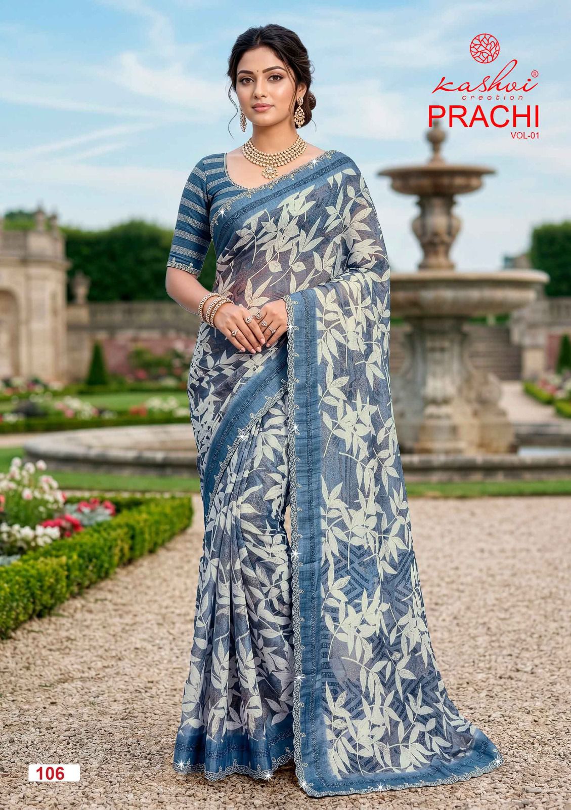 Kashvi Creation Kashvi Prachi Vol 1 Pc Rimzim Saree - Amrah Wholesale