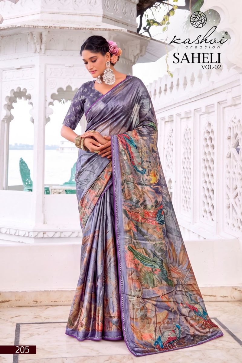 Kashvi Creation Kashvi Saheli Vol 2 Shine Silk Digital Print Saree