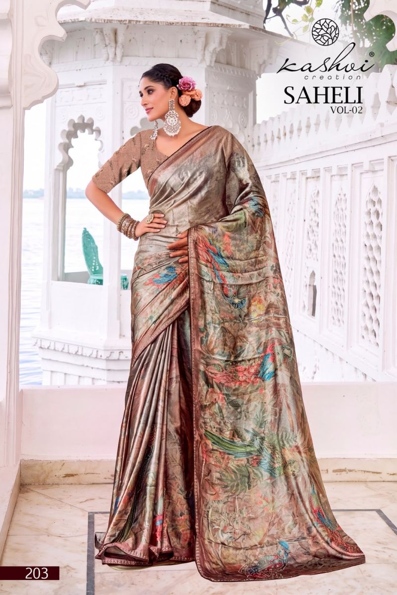 Kashvi Creation Kashvi Saheli Vol 2 Shine Silk Digital Print Saree