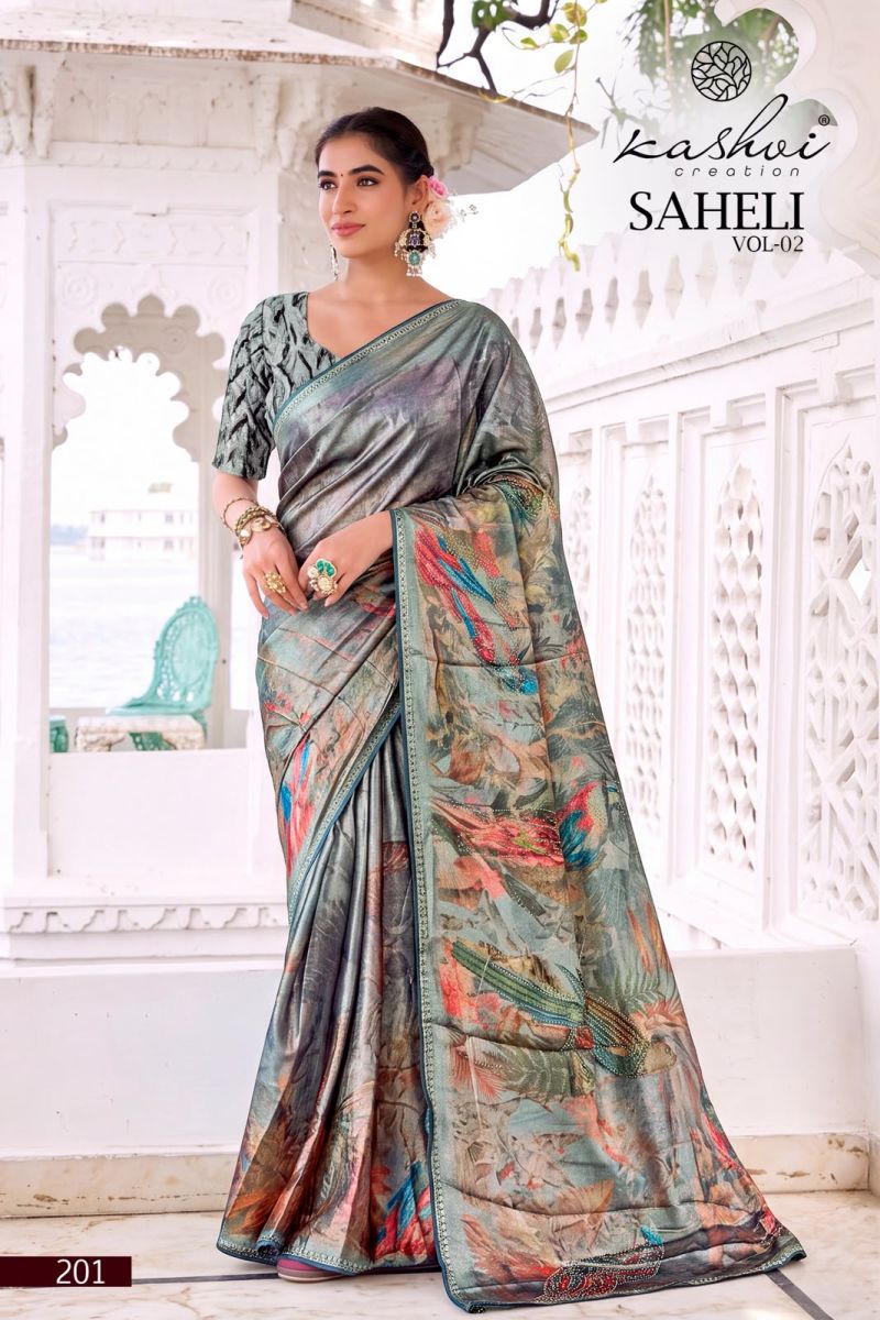 Kashvi Creation Kashvi Saheli Vol 2 Shine Silk Digital Print Saree