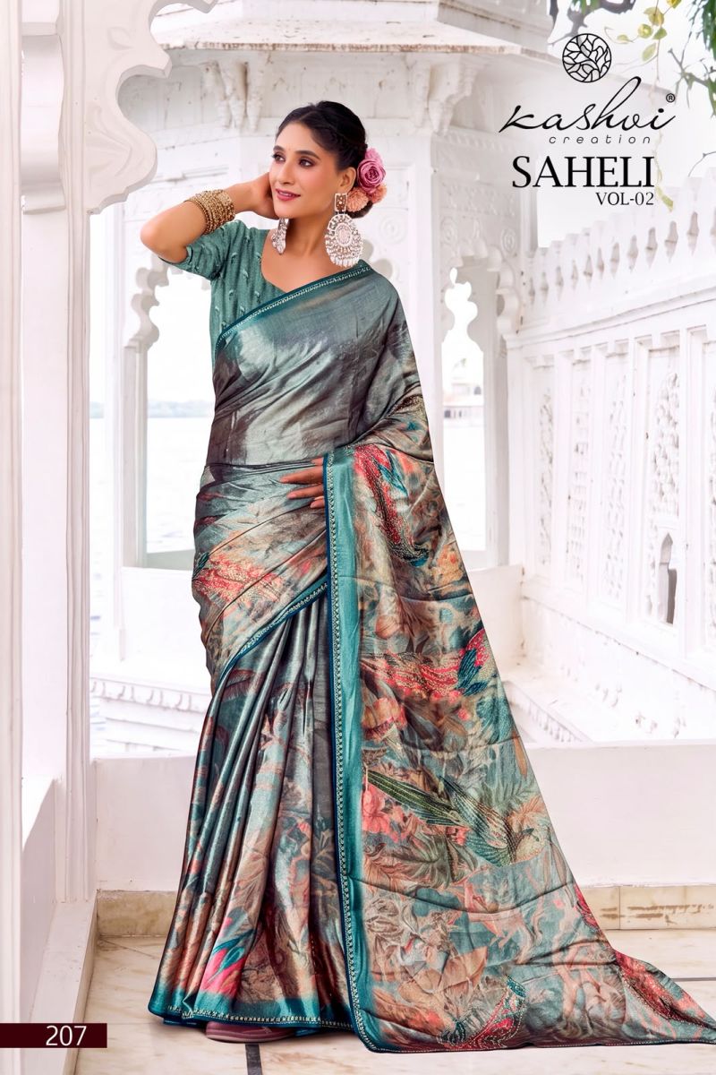 Kashvi Creation Kashvi Saheli Vol 2 Shine Silk Digital Print Saree