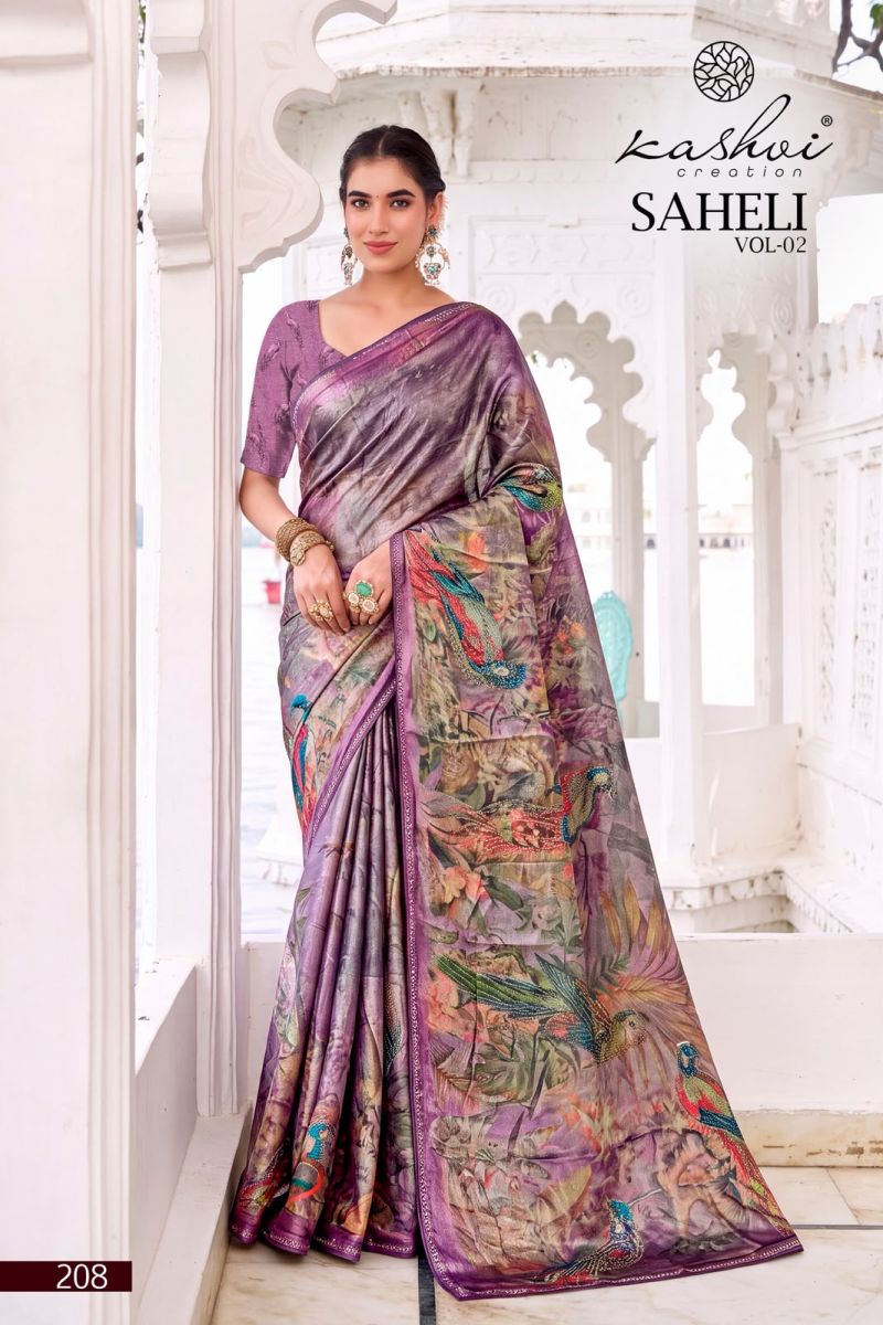 Kashvi Creation Kashvi Saheli Vol 2 Shine Silk Digital Print Saree