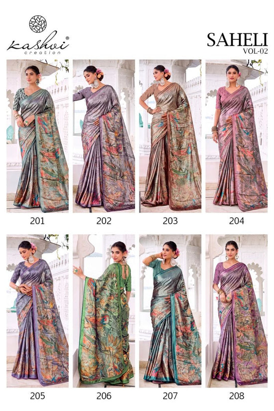 Kashvi Creation Kashvi Saheli Vol 2 Shine Silk Digital Print Saree