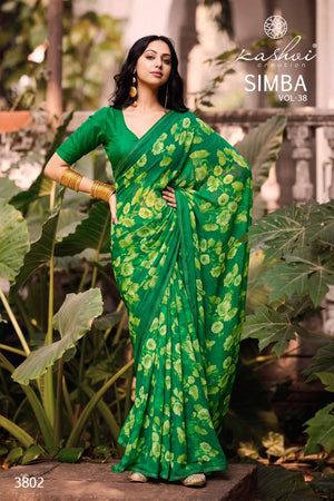 Kashvi Creation Kashvi Simba Vol 38 Georgette Printed Saree - Amrah Wholesale