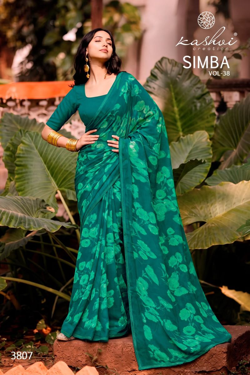 Kashvi Creation Kashvi Simba Vol 38 Georgette Printed Saree - Amrah Wholesale