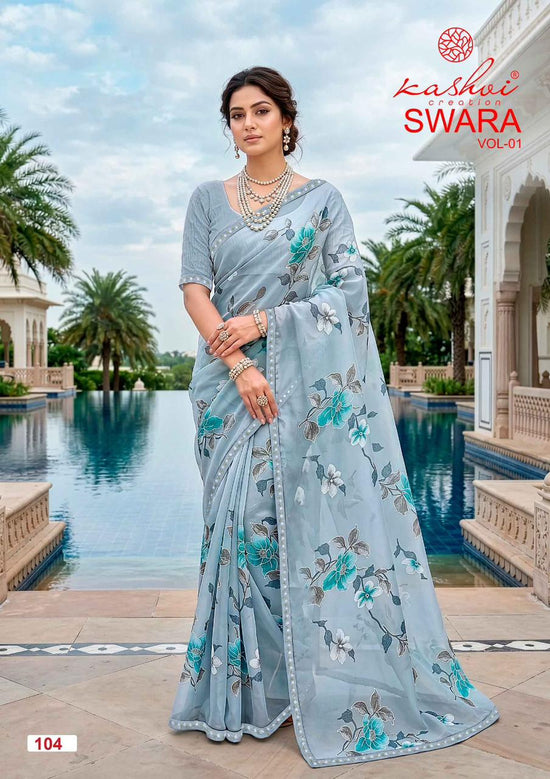 Kashvi Creation Kashvi Swara Vol 1 Georgette Embroidered Lace Saree - Amrah Wholesale