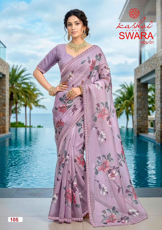 Kashvi Creation Kashvi Swara Vol 1 Georgette Embroidered Lace Saree - Amrah Wholesale
