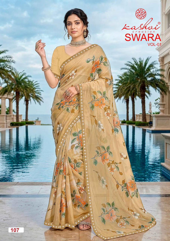 Kashvi Creation Kashvi Swara Vol 1 Georgette Embroidered Lace Saree - Amrah Wholesale