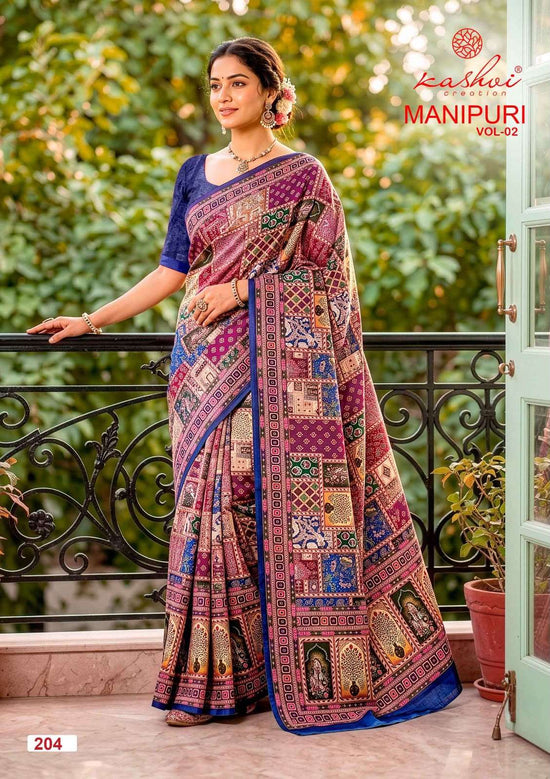 Kashvi Creation Manipuri Vol 2 Digital Print Saree - Amrah Wholesale