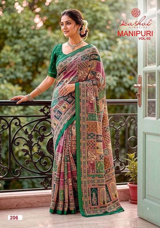 Kashvi Creation Manipuri Vol 2 Digital Print Saree - Amrah Wholesale