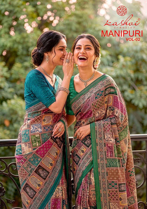 Kashvi Creation Manipuri Vol 2 Digital Print Saree - Amrah Wholesale