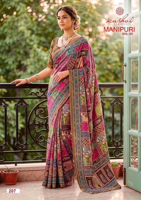Kashvi Creation Manipuri Vol 2 Digital Print Saree - Amrah Wholesale